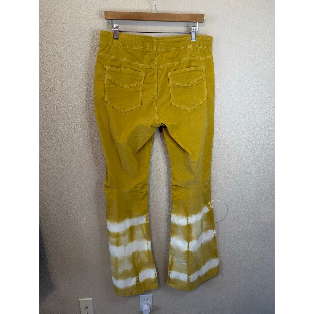 Rare Free People Gold We The Free Tie Dye Super Flare Pull On Corduroy Jeans 32 - Picture 3 of 12